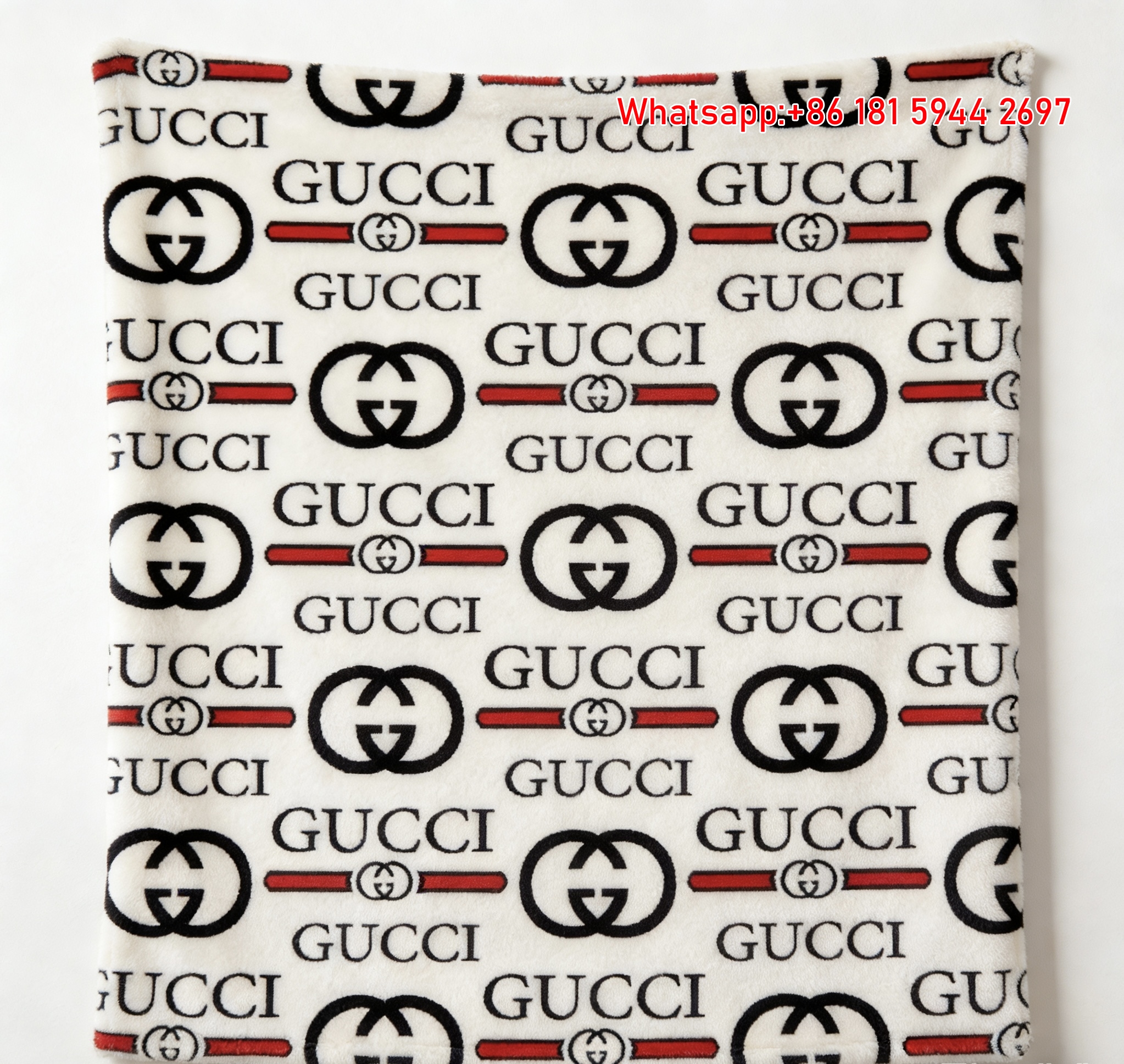 Gucci GG Monogram Web Stripe Flannel Blanket Timeless Wall Decor throw blankets IMG_2579